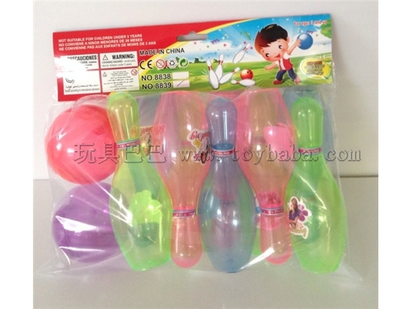 7 inch PVC transparent bowling suit toys