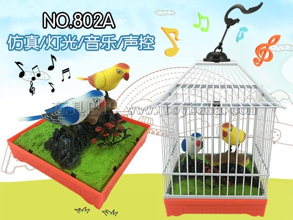 Manufacturer direct selling villa type simulation light music voice controlled bird cage electric voice controlled bird 