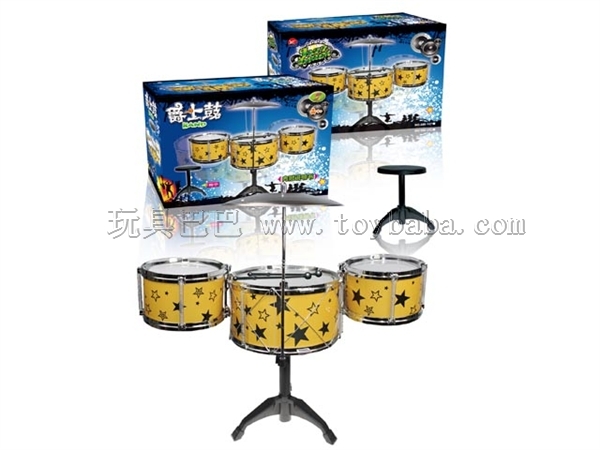 Jazz drum set (3 drums + chair, Chinese)