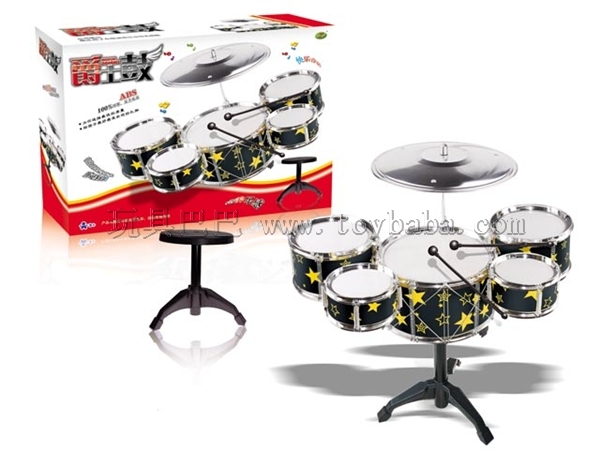 Electroplated jazz drum set (5 drums + chair Chinese)