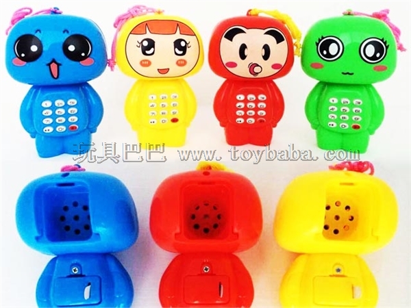 Small Q voice music mobile phone with rope