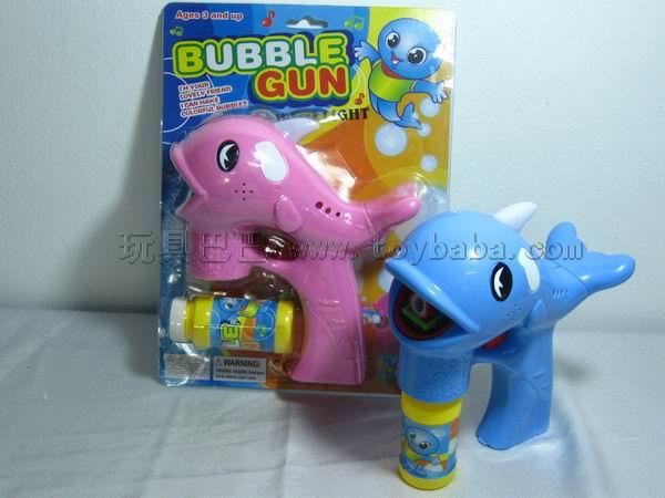 Automatic lighting dolphin bubble gun