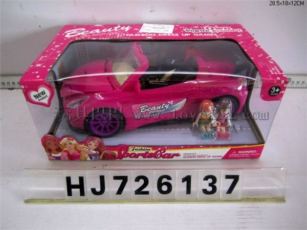 Light and sound effects Barbie sedan with doll suit