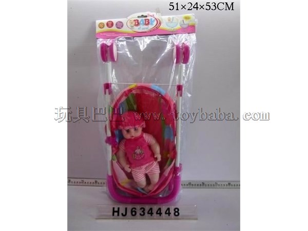 White tube rainbow iron toy cart with baby WOW