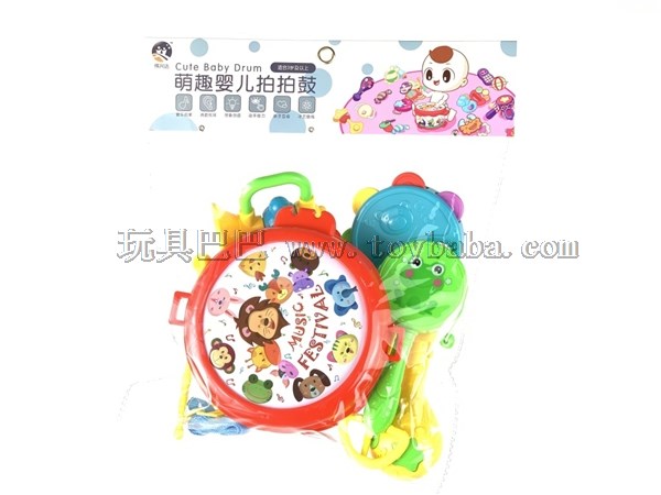 Baby bell beating drum two-color mixed suit