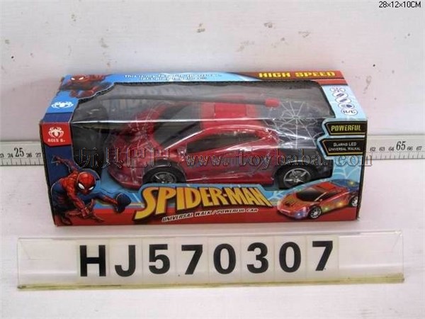 Colorful spider man sports car (cross with colorful lights)