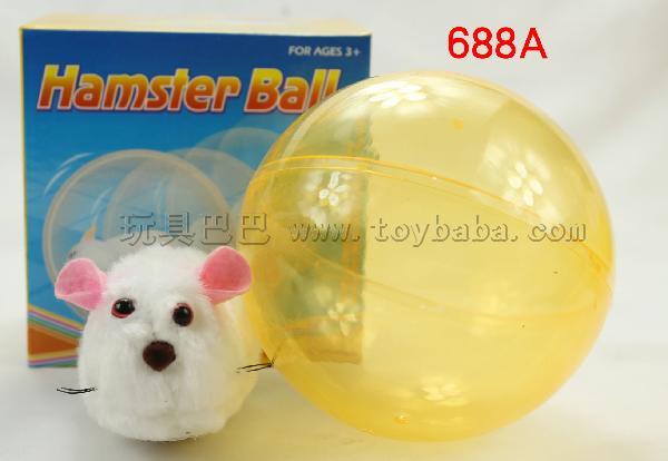 A hamster ball rolling