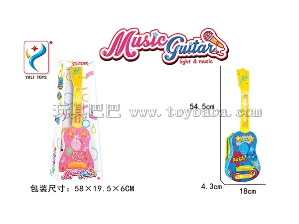 Music light guitar pink, pink and blue mix