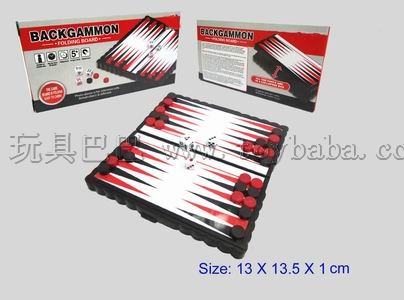 Folding magnetic western backgammon