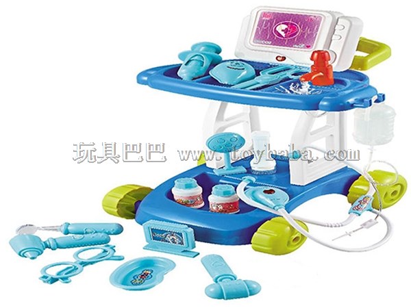 Functional doctor’s cart with water out medical tool table set toy simulation medical tool model toy