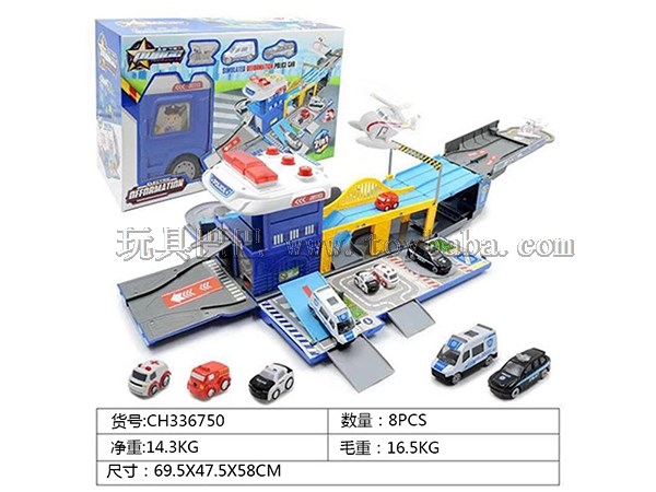 Alloy special police deformation parking lot puzzle family car toys gifts toys