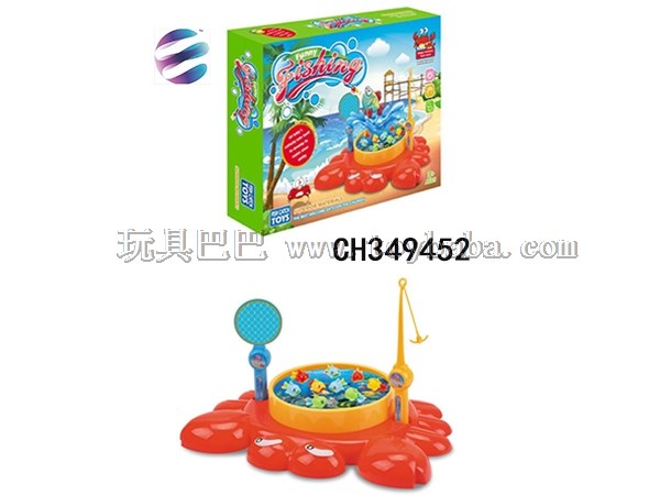 Crab type magnetic electric fishing plate fun family toy