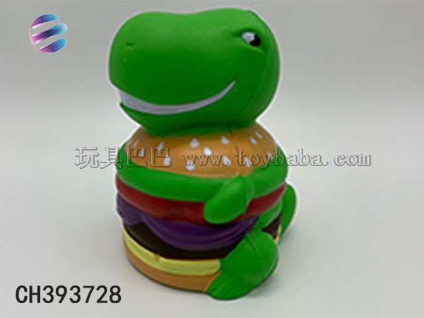 Dinosaur hamburger soft glue animal hamburger toy novel toy