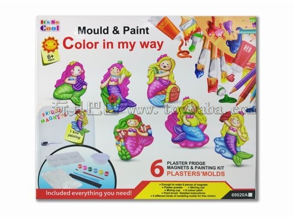 DIY plaster painted toy refrigerator Sticker - Mermaid Princess