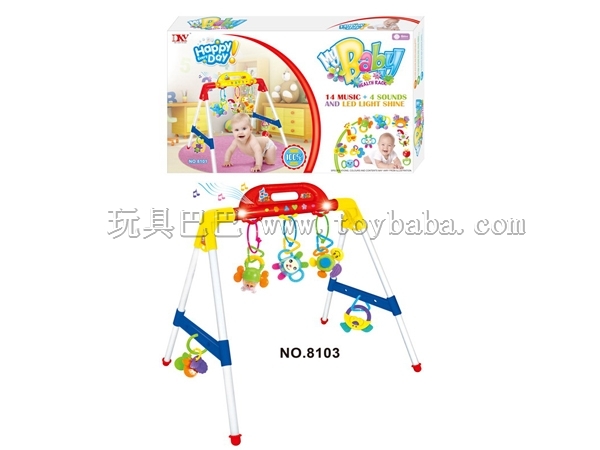 8103 baby rack tooth glue Feibao ringing toy fitness rack toy 8103 music baby rack 14 songs + 4 tones fitness rack equip