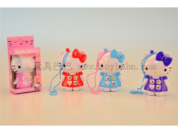 Hello Kitty music and light mobile phone (mixed with rope and four colors)
