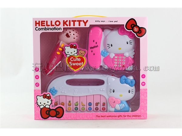 Hello Kitty three in one suit (microphone, telephone, piano, mobile phone)