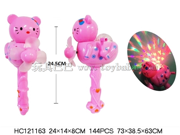 Hand fan Hello Kitty flash stick with light music