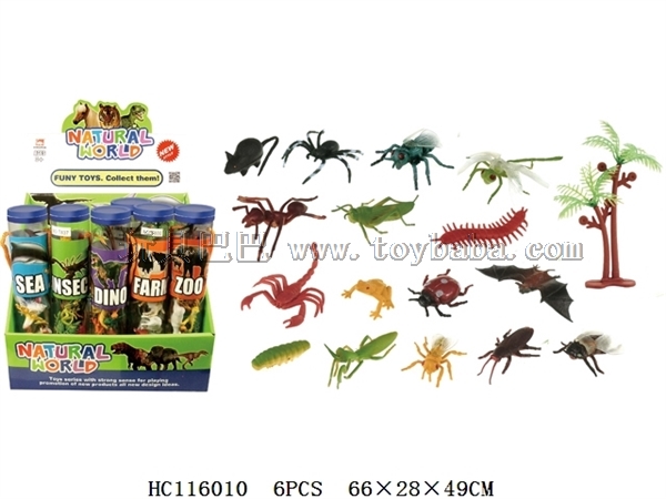 16 3-inch insects + 1 coconut tree (20 small cylinders / box)