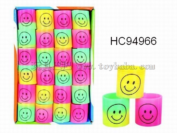 24 smiling faces rainbow circle