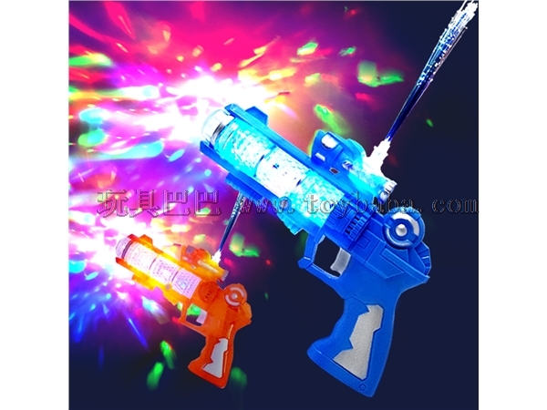 Children’s optical fiber gun flash music electric eight tone gun luminous projection boys’ toy stall hot selling Chengha