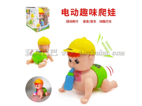 Electric climbing baby children’s educational toys electric light music climbing baby toys night market stall Chenghai t
