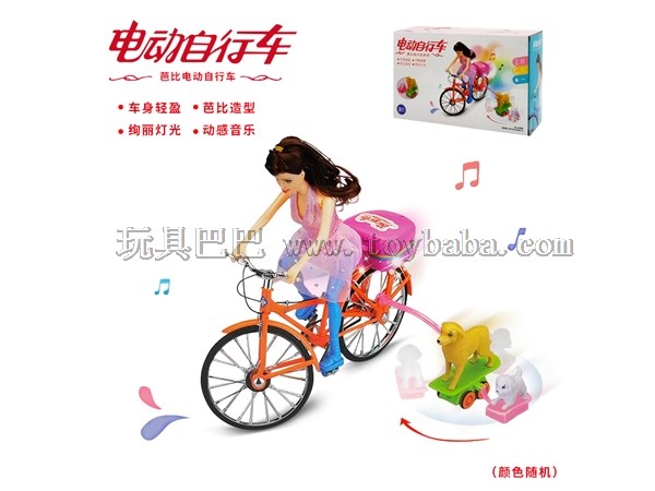Children’s toy electric bicycle electric dog walking bicycle light music stall night market hot Chenghai toys