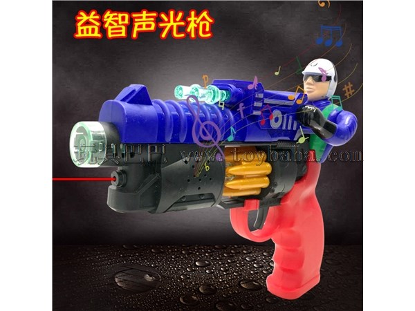 Children’s electric acousto-optic music toy gun vibration infrared eight tone gun
