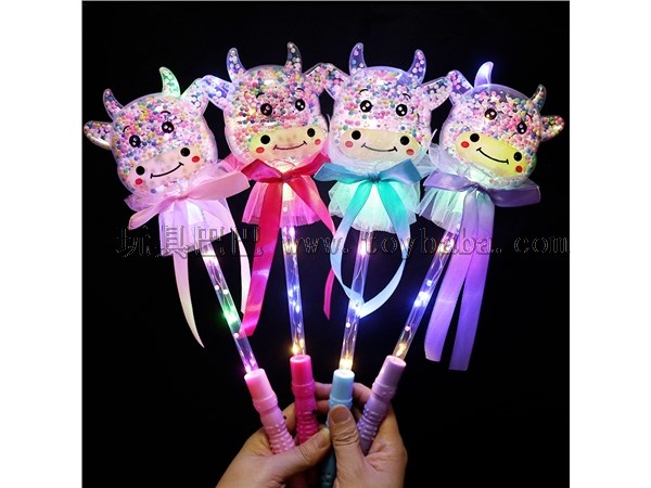Hot selling luminous toys new luminous bull head star ball fairy stick Yiwu source network red push small gifts