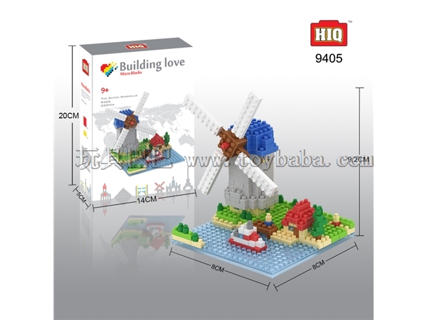HiQ Longyue miniature building block series - 260 Dutch windmills