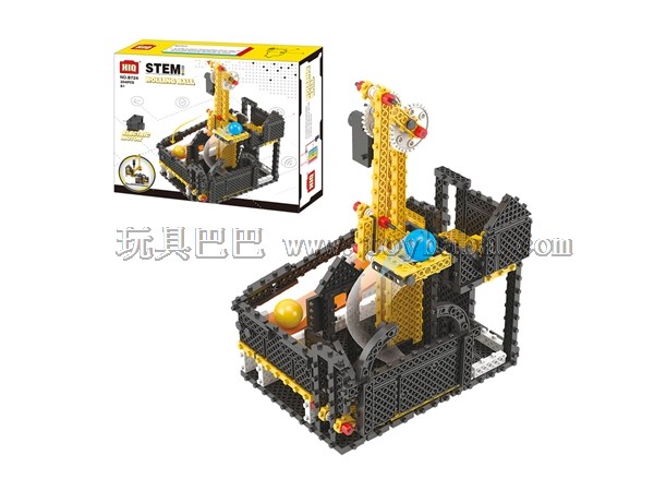 Longyue splicing electric building block toy b724 high and low circulating passing 204 pieces