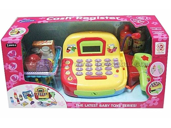Children play toys cash register 3 * AA (excluding electric single monochromatic supermarket shopping simulation