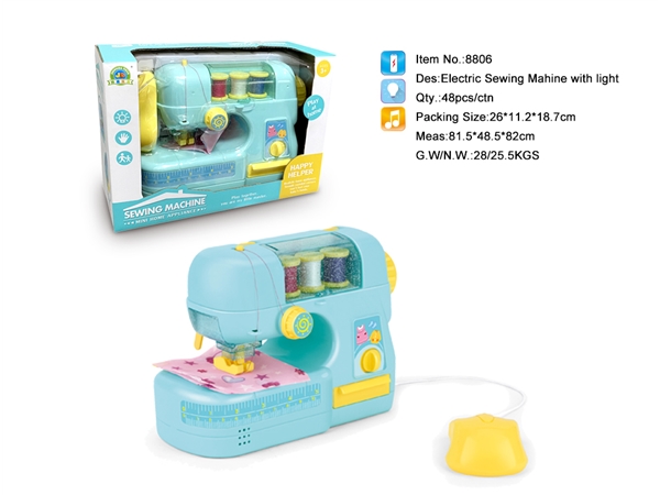 Electric sewing machine household toy with light