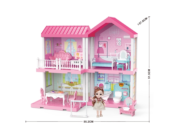 Self installed villa + 6-inch Barbie 1 family toy self installed toy