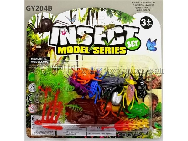 Mini PVC Unicorn beetle model toy set