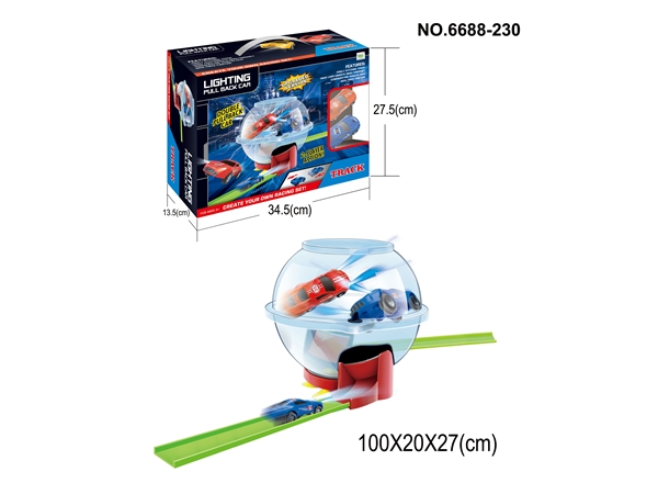 High speed return track toy car with light