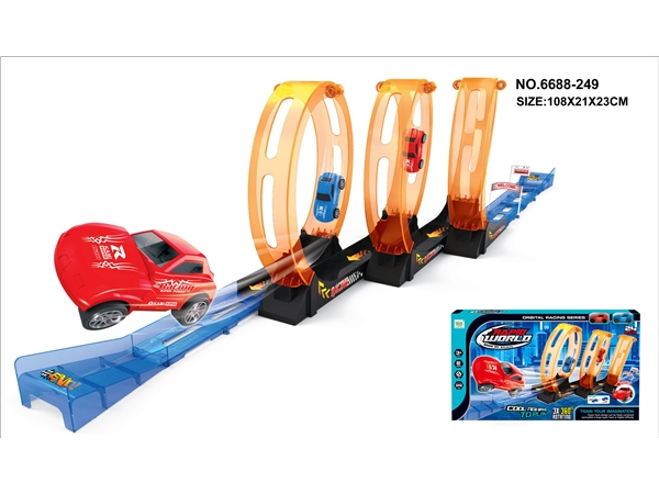 High speed return rail car toy car