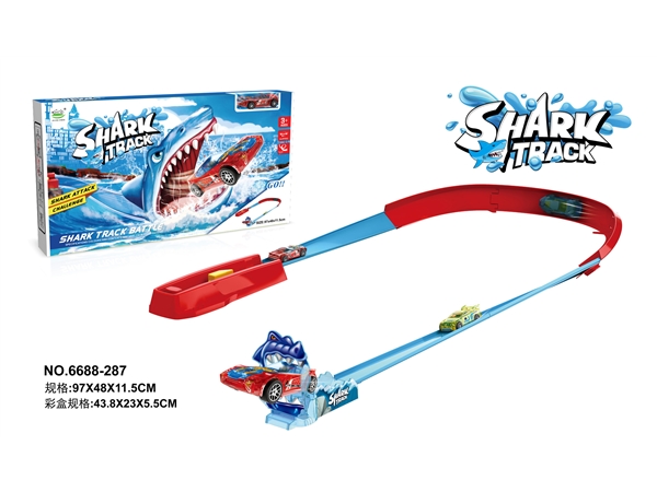 Ejection shark track toy car