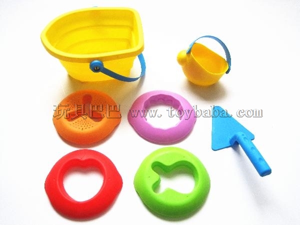 Beach toy boat Bucket Set + 6-Piece set (2-color mixed package)