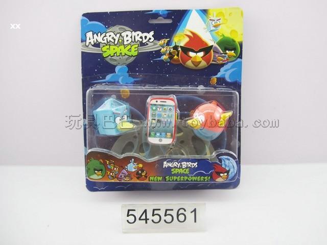 Angry bird the space version Tong glue 2 + light key chain cell phone / 3