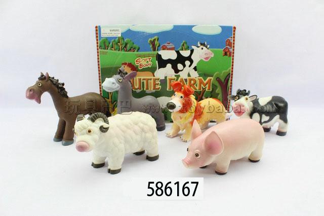 9 inches soft plastic cartoon six forest animals