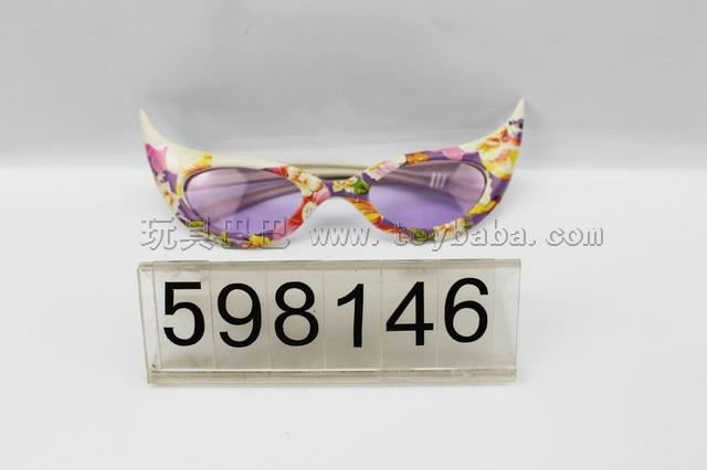 Printed colored lenses box cartoon bat glasses / red / yellow / green