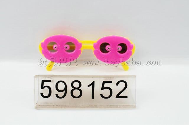 Colored lenses double cartoon glasses / red / pink / purple / blue / green