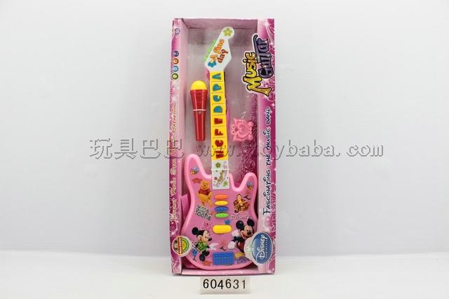 Mickey cartoon lighting electronic guitar and microphone function