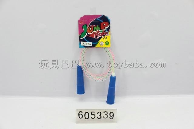 Small plastic handle colorful rope skipping