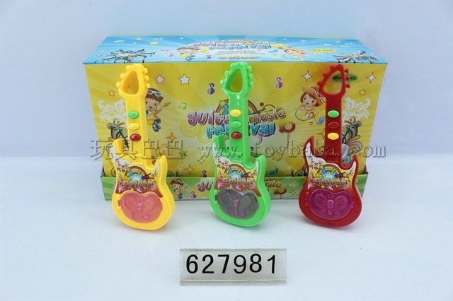 Cartoon music guitar 12 zhuang (sugar) / 3 colors mixed battery (bag)