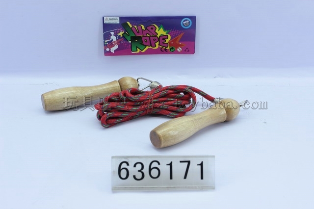 Wooden handle triangle buckle cotton glue rope skipping