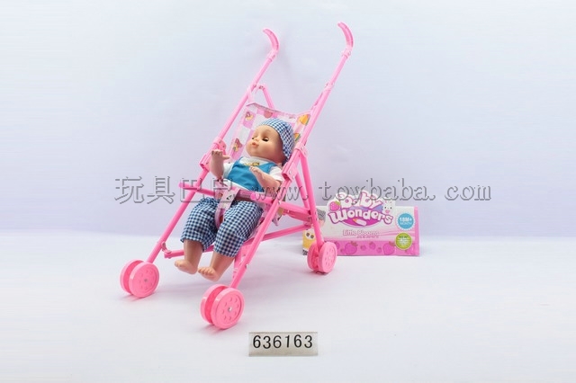 Hollow plastic baby stroller with live eye NanWa with IC