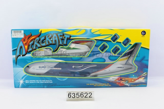 Electric universal plane with 3 d light music/blue