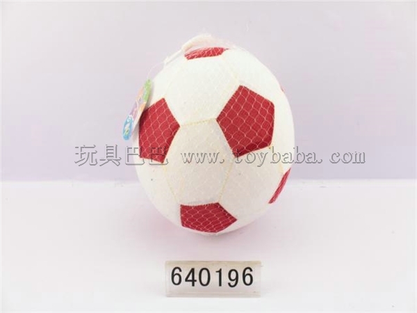 Red and white inflatable football 8 inch of cloth art